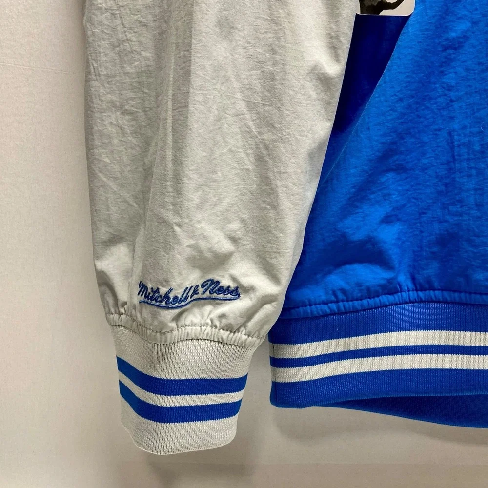 Detroit‎ Lions NFL Jacket Large Blue LS LW Pullover Football Throwback M & N NWT